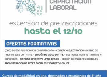 NUEVA FECHA DE PRE INSCRIPCIONES AL PROGRAMA DE CAPACITACIÓN LABORAL