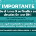 DESDE ESTE LUNES FINALIZA LA CIRCULACIÓN PÒR DNI EN JUJUY