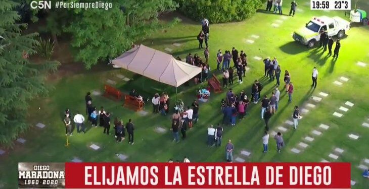 TRAS LA MASIVA DESPEDIDA EN CASA ROSADA, MARADONA RECIBIÓ EL ULTIMO ADIÓS EN UNA CEREMONIA ÍNTIMA