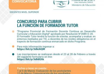 CONVOCATORIA PARA CUBRIR FUNCIONES DE FORMADOR TUTOR