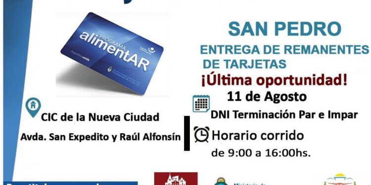 Entrega de remanentes de las Tarjetas AlimentAr en la San Pedro