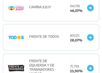 El Frente Cambia Jujuy obtuvo un 46,08% de los votos