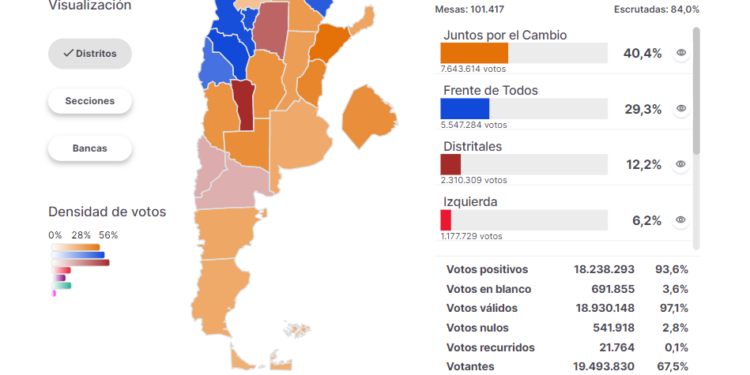 Elecciones PASO 2021: resultados en tiempo real con un mapa interactivo