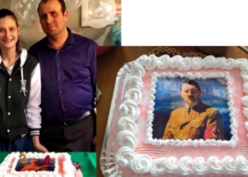 Una joven festejó su cumpleaños con una torta de Hitler