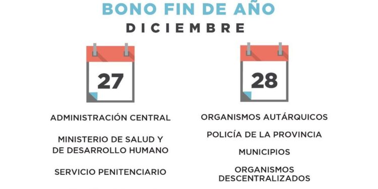Cronograma del Bono Fin de Año para la Administración Pública