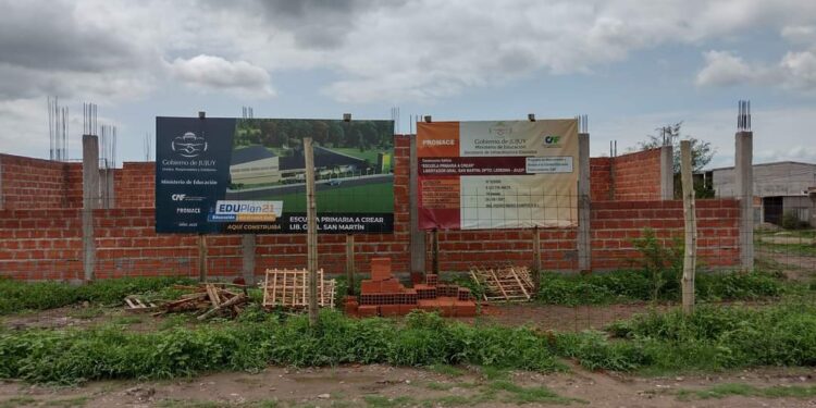 Avanza la obra de la Escuela Primaria en el Barrio de 40 Hectáreas de Libertador