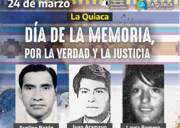 Recordarán a quiaqueños desaparecidos y se inagura la plazoleta de «La Memoria»