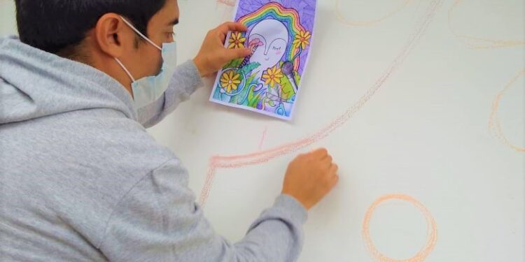 Mural conmemorativo en el mes de la mujer