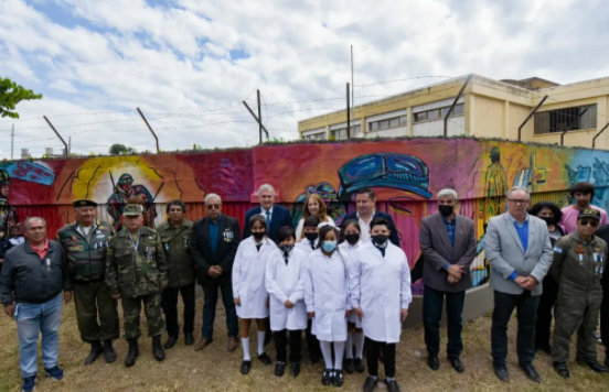 Gerardo Morales inauguró un mural en homenaje a los 40 años de Malvinas