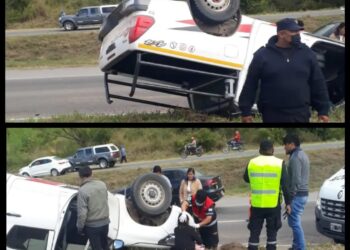 Ruta Nacional Nº 66: Dos vuelcos en 600 metros