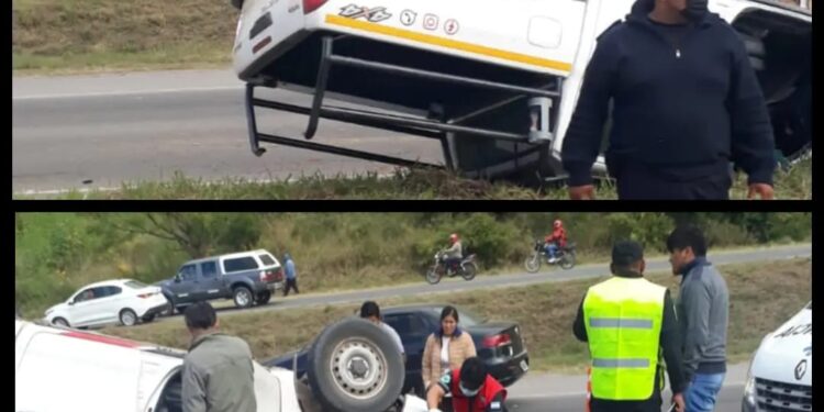 Ruta Nacional Nº 66: Dos vuelcos en 600 metros