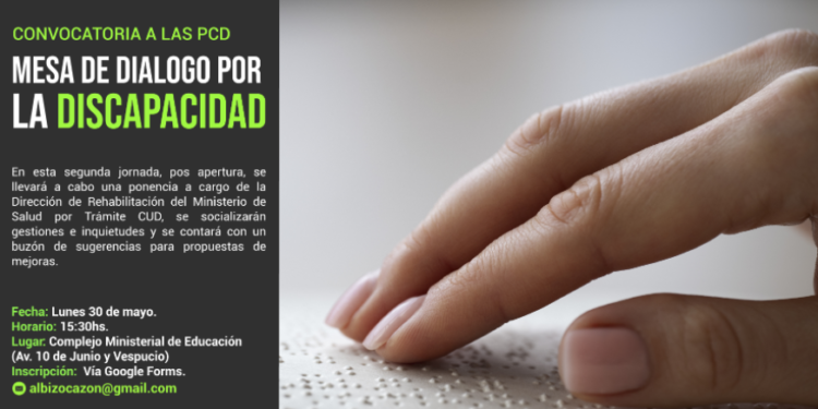 Convocan a la segunda mesa de diálogo por la discapacidad