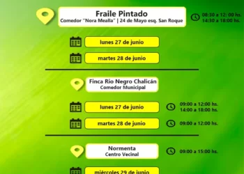 Se entregaran unidades alimentarias en Fraile Pintado y Arrayanal