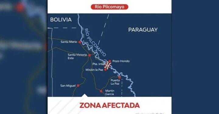 Recomiendan no bañarse, pescar ni consumir agua del río Pilcomayo tras el colapso de un dique en Bolivia
