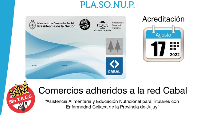Acreditación de la Tarjeta AlimentarCe para Familias Celíacas