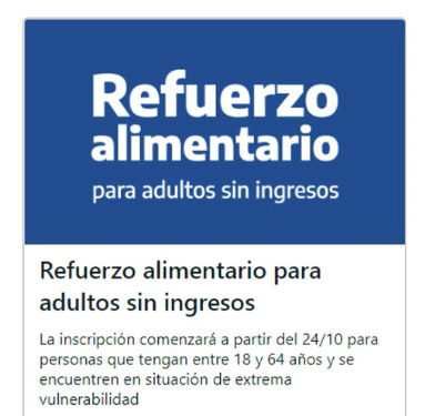 Hinojosa: “el refuerzo alimentario está destinado a personas que se encuentran fuera del sistema y en un estado de necesidad extrema”