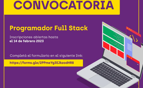 Formación Docente 2023: Convocan a cubrir perfil de Programador Full Stack