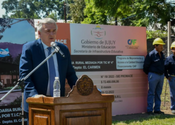 Morales puso en marcha la construcción de otra escuela financiada con la energía de Cauchari