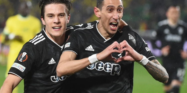 Di María brilló: hizo un hat-trick para la Juventus en Francia y le dio la clasificación en la Europa League
