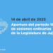 A las 18 horas Gerardo Morales dará inicio a las 162º Sesiones Ordinarias