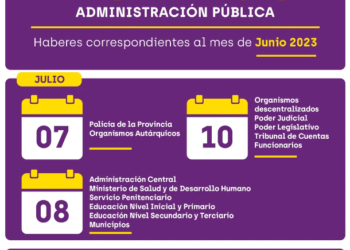 Este viernes 7 de julio inicia el cronograma de pagos para los agentes de las reparticiones públicas