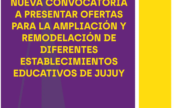 Educación: Convocatoria para presentar ofertas para la ampliación y remodelación de establecimientos