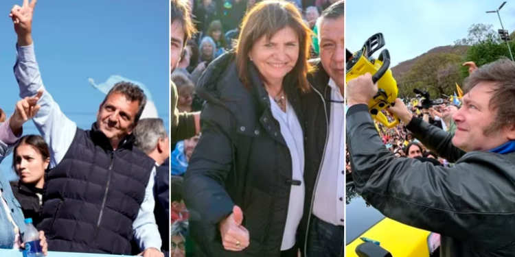 Massa, Milei y Bullrich entran en la última semana de una campaña atravesada por la crisis económica y denuncias cruzadas