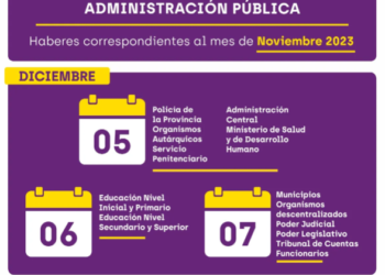 Cronograma de pagos por el mes de noviembre