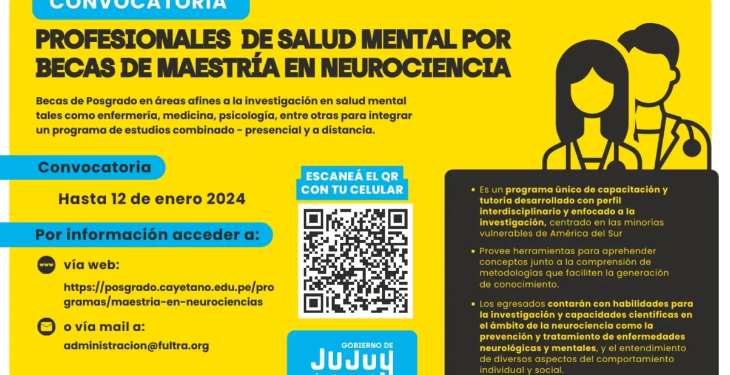 Convocan a profesionales de Salud Mental por Becas de Maestría en Neurociencia