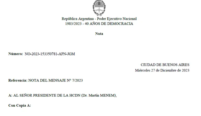 Este es el proyecto de Reforma del Estado que el Gobierno mandó al Congreso