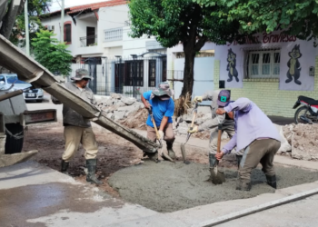 Se hormigonó calle Fascio en el marco del Plan Integral de Bacheo