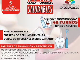 Este miércoles se realiza la jornada de atención odontológica gratuita “Bocas sanas, sonrisas saludables”