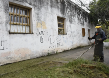 Se intensifican las tareas de desmalezamiento y descacharrado en escuelas