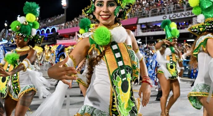 Una sampedreña en el carnaval de Rio de Janeiro