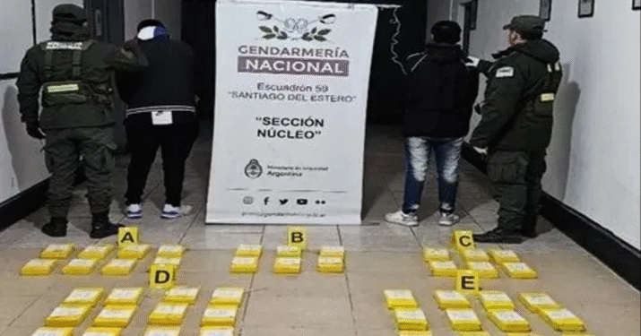 Santiago del Estero: dos jujeños y dos bolivianos fueron detenidos con 45 kilos de cocaína