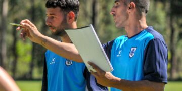 Hernán Pellerano dirigió su primera práctica en Gimnasia y Esgrima