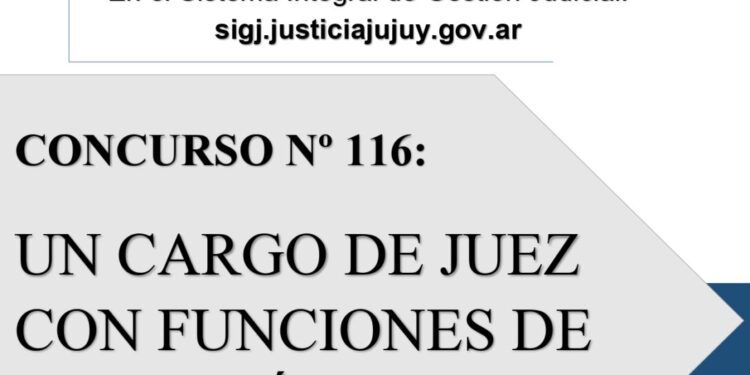 Llaman a inscripción para la cobertura de un cargo de juez con funciones de ejecución de la pena