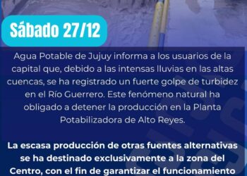 En Capital, cuatro barrios afectados por altos niveles de turbiedad en el Río Guerrero