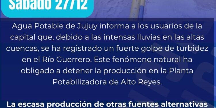 En Capital, cuatro barrios afectados por altos niveles de turbiedad en el Río Guerrero