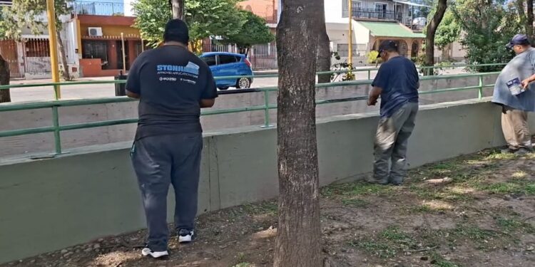 En San Pedro se realizan obras de mantenimiento en el Bulevar de Agua