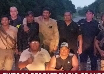 Dramático rescate de un obrero en La Mendieta por la crecida del río