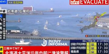 Un fuerte sismo sacudió la costa de Japón. Se emitió una alerta de tsunami