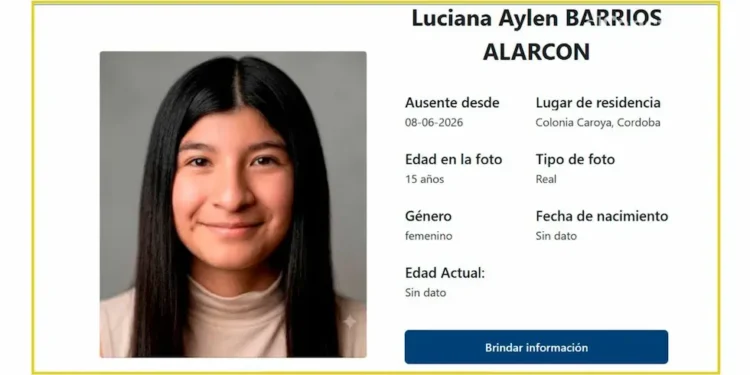 Córdoba: activan la Alerta Sofía por la desaparición de Luciana Barrios Alarcón