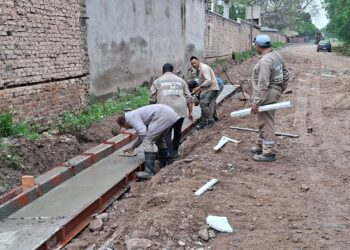 El municipio construye el cordón cuneta sobre calle Rogelia Lozano