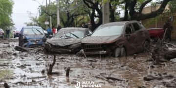 Aluvión en Santiago de Chile: el barro arrastró autos y colectivos y dejó seis heridos